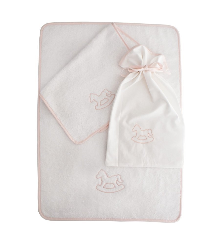 Coppia di asciugamani per bambini Cavallino rosa